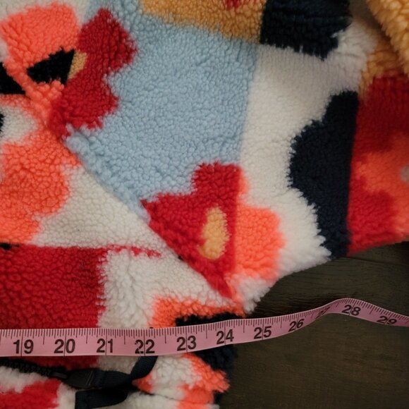 Free People Hit The Slopes Fleece Jacket Womens L Coral Carpet Retro Casual Cozy - Picture 5 of 6